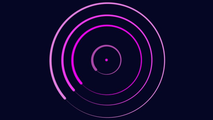 Spiral futuristic circles pattern on dark gradient