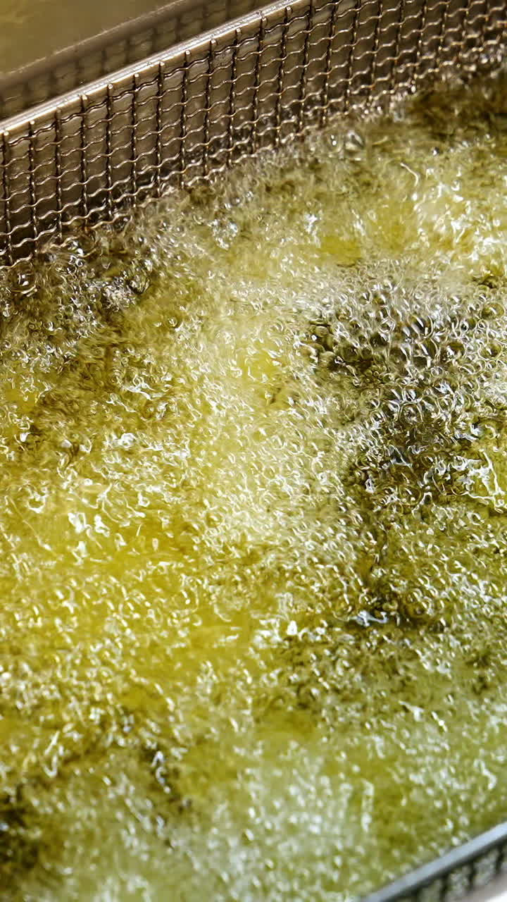 Food Being Fried in a Deep Fryer