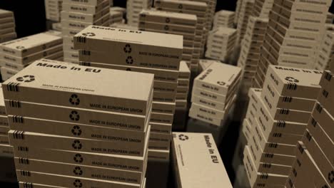 animado en bucle de producción de la caja de la ue