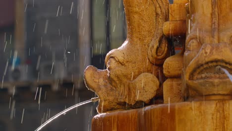 side shot of a water fountain with architectural features in piazza vincenzo bellini, catania