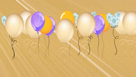 Animación-De-Globos-De-Colores-Volando-Sobre-Fondo-Beige