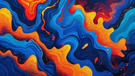 vibrant fluid abstract art with swirling colors