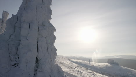 schneebedeckte berggipfel im winter