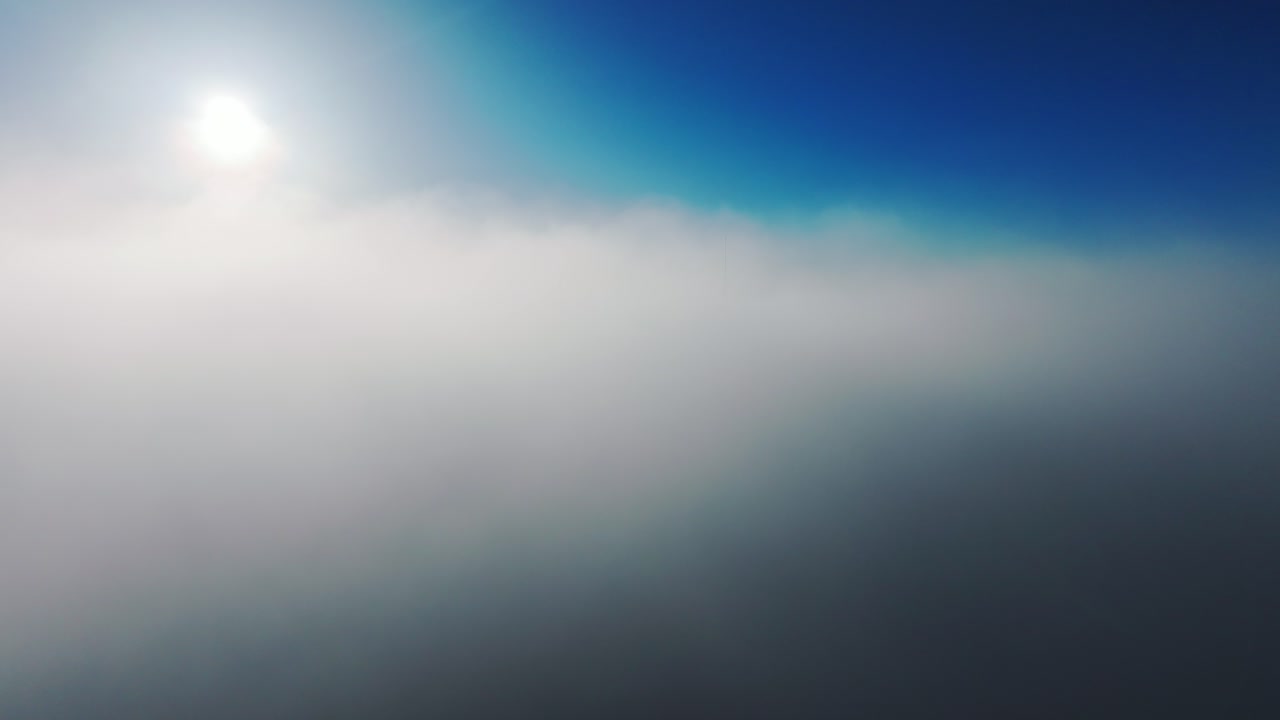 Dreamlike morning flight into mist as Riga’s skyline fades into the clouds
