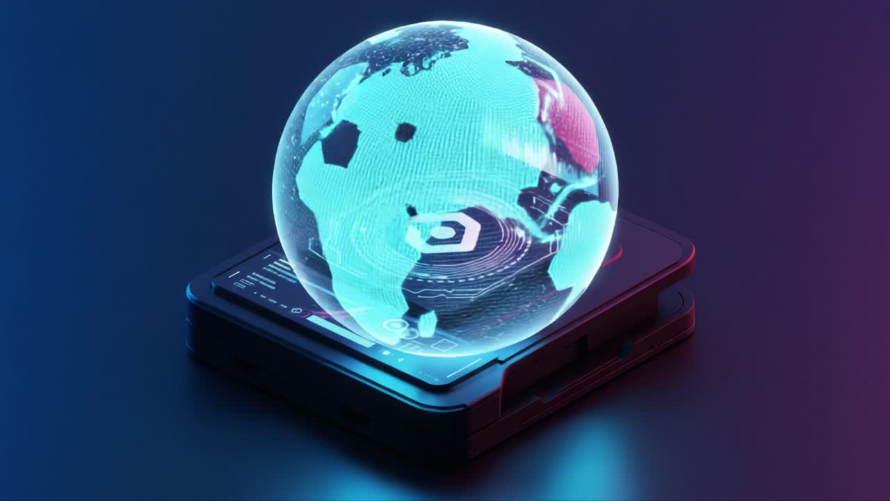 Menjelajahi Antarmuka Digital Inovatif: Perjalanan Visual melalui Teknologi Holografik Futuristik dan Visualisasi Data dalam Perangkat Kompak