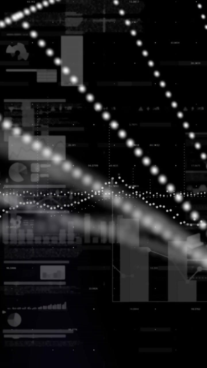 Animation of dna strand over financial data processing on black background