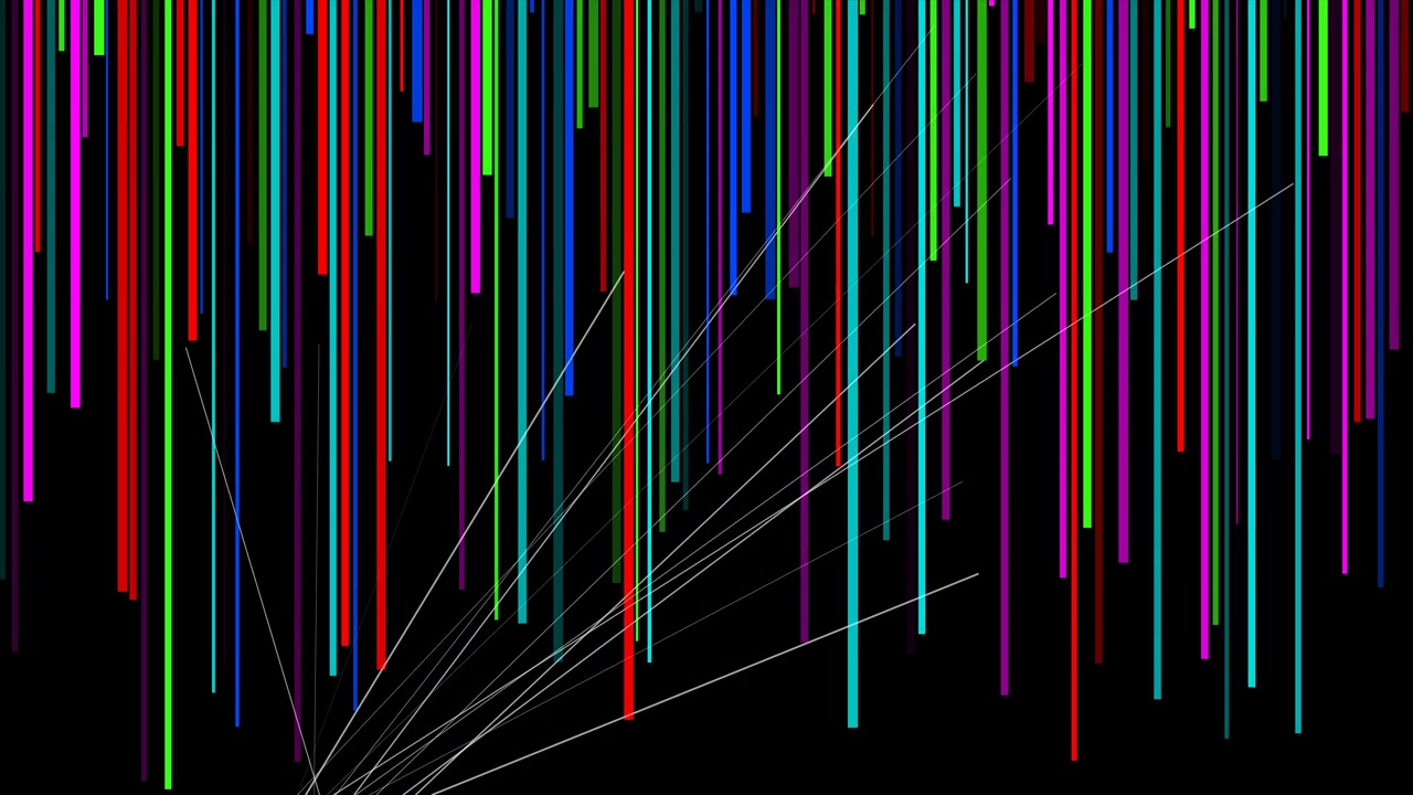 Abstrakt digital glitch-animation med lodrette farverige linjer