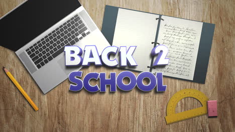 Zurück-2-Schule-Mit-Schulelementen-Und-Laptop