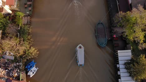 aerial: river view from air in istanbul aga