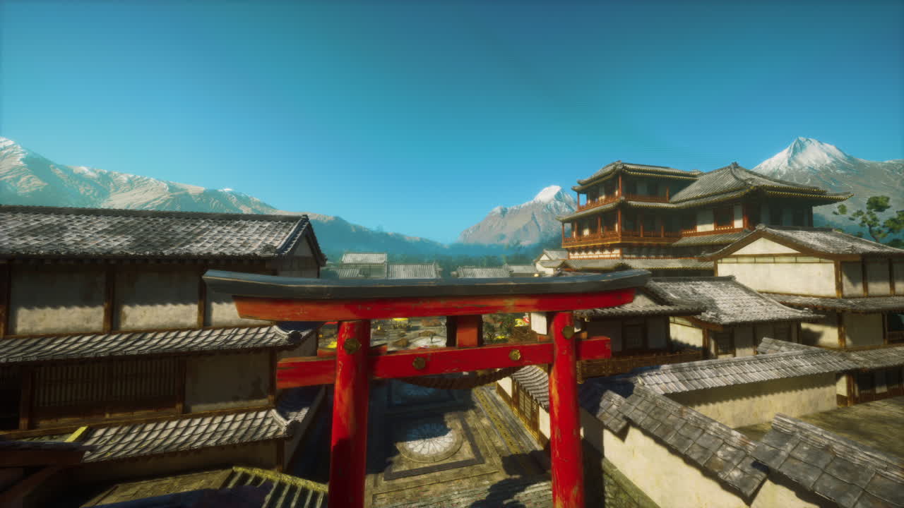 templo tradicional japonés en las montañas