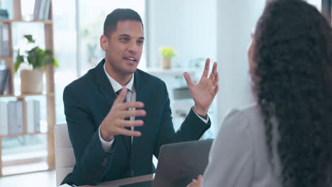 businessman, interview and meeting for hiring