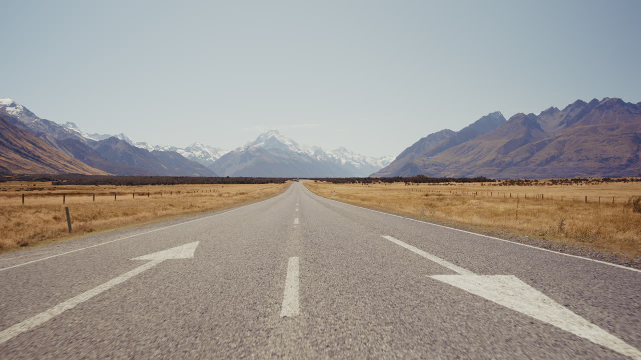 Majestic Road Through New Zealand's Alpine Landscape