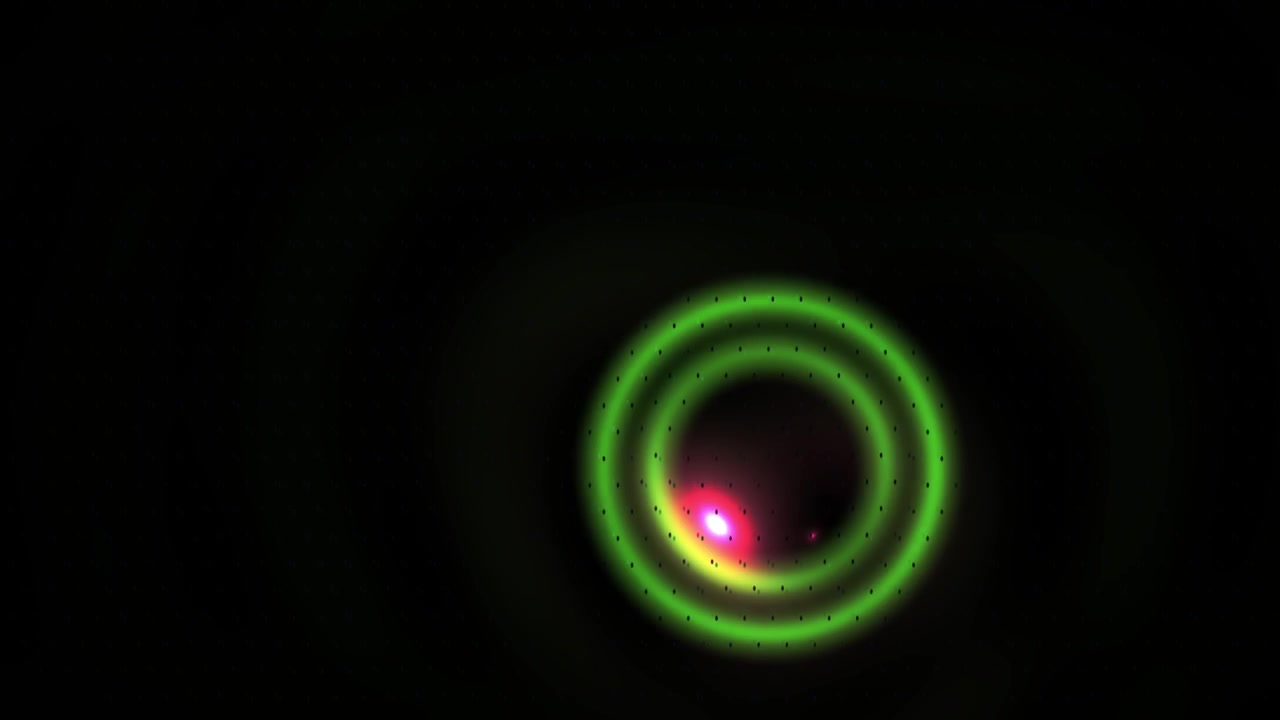 Abstracte Digitale Groene Ring met Dynamische Rode Lichtbeweging