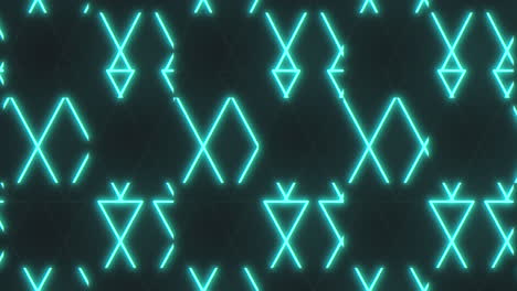 Symmetrical-blue-glowing-lines-and-triangles-in-repeating-pattern