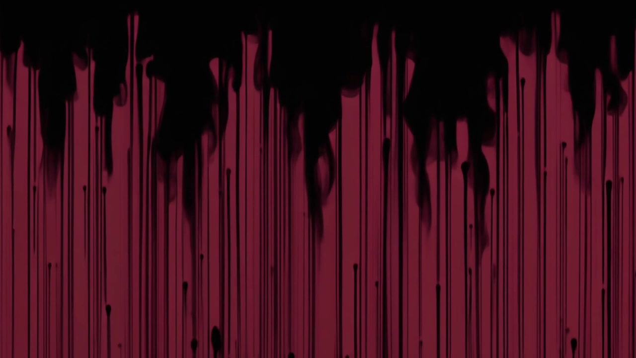 Black Ink Dripping Down on a Dark Red Background