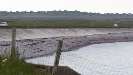 Shot-of-The-Braighe-road-and-pebble-beach-in-Point-near-Stornoway