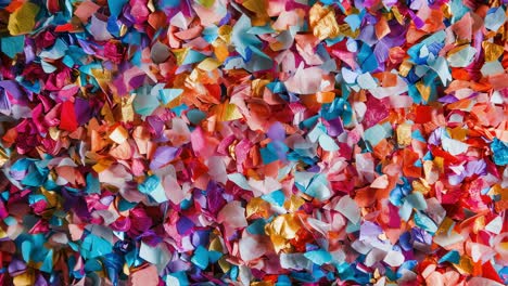 multicolored confetti pieces scattered across a surface, forming a vibrant and celebratory background, perfect for party or festive event visuals