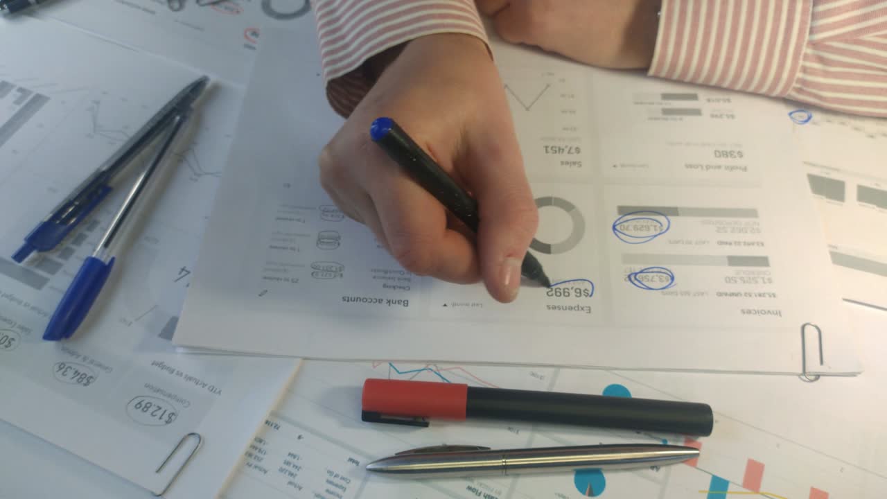 Financial data analysis graphs and charts