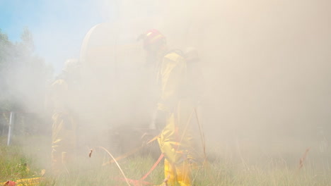 firefighters responding to a tanker fire