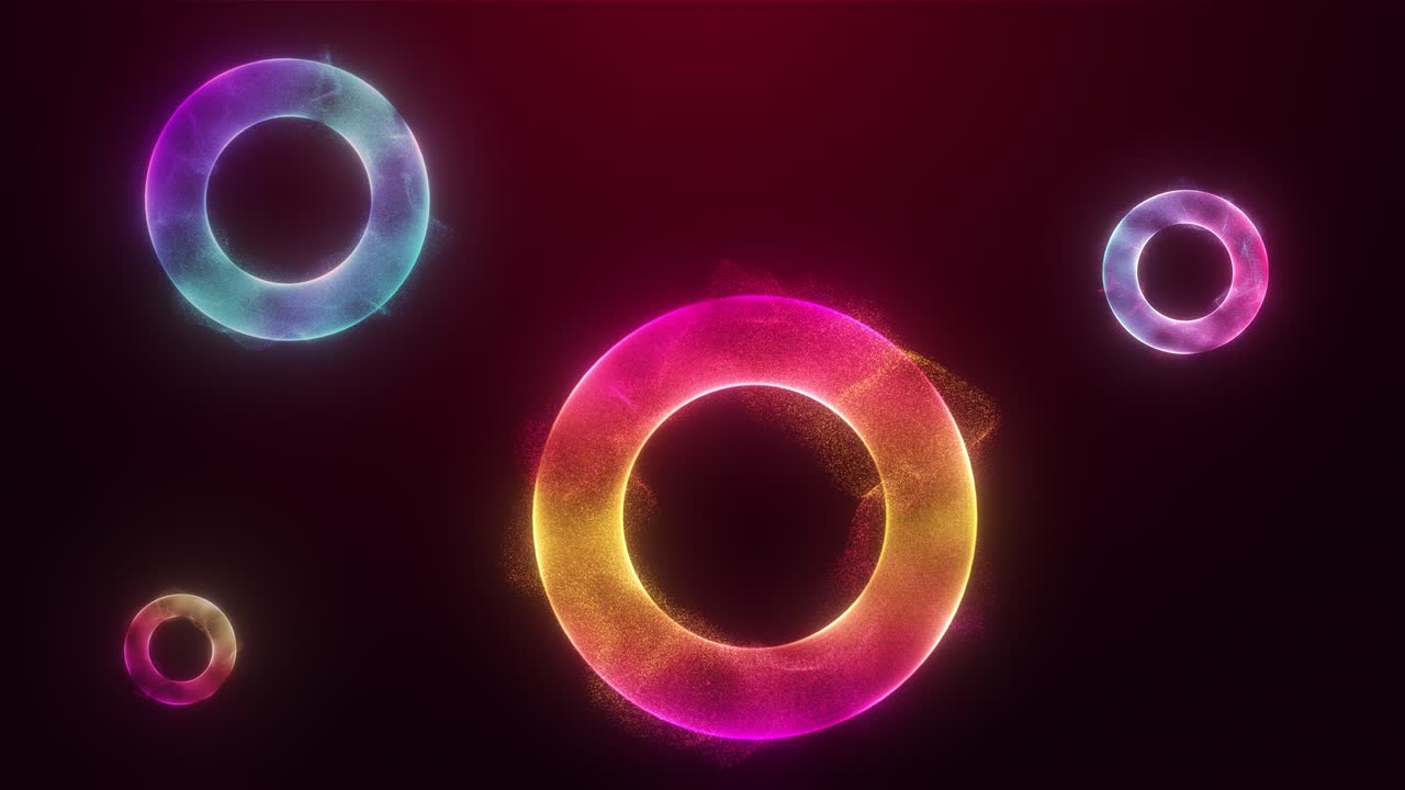 anillos de gradiente brillantes en el fondo.