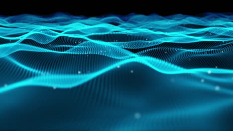 fondo de movimiento abstracto de la onda de partículas azules
