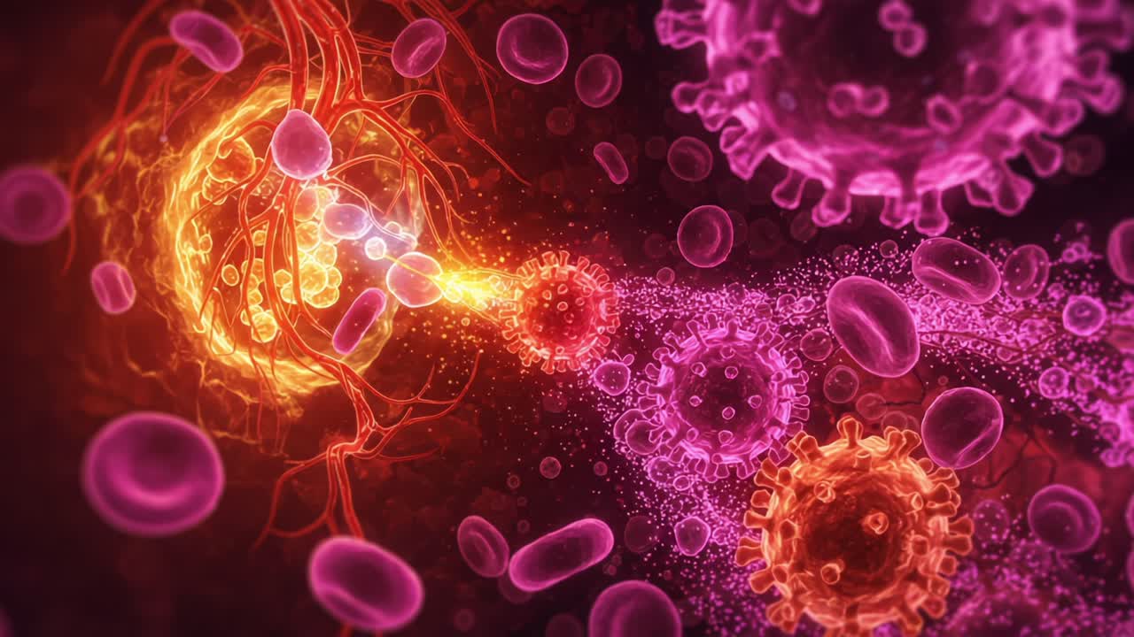 Visual Representation of Cellular Interactions: Immune Response Activation Against Pathogens and Viral Infections in a Microscopic Environment