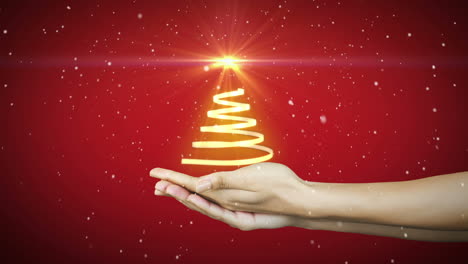 Hand-presenting-christmas-tree-design-