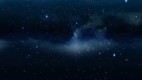 animation of shining stars over night sky