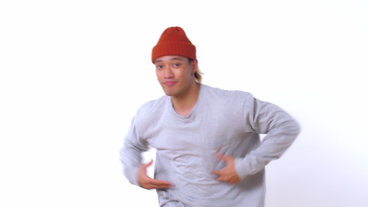 Happy Man Dancing On A White Background, Video In 4K 50Fps