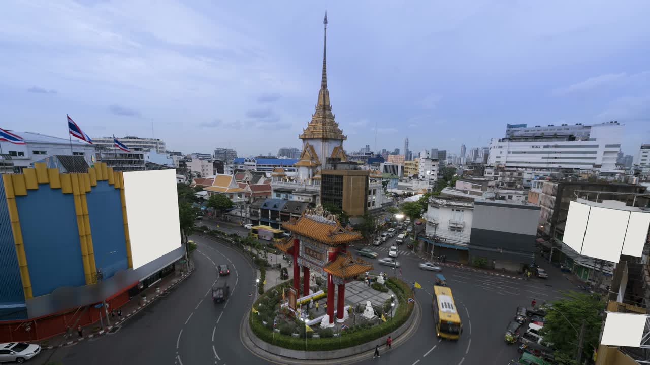 lapso de tiempo del tráfico en círculo alrededor de la rotonda de odeon