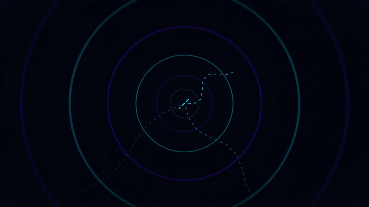 Interfaccia Radar Digitale Astratta con Cerchi Concentrici Pulsanti