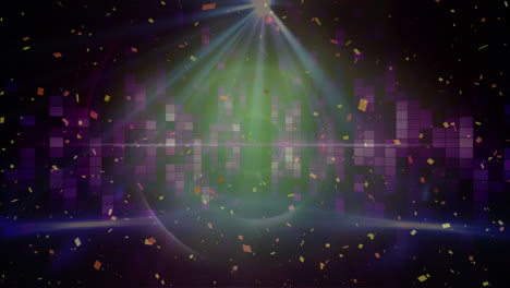 animación de luces brillantes coloridas que se mueven sobre luces brillantes en un fondo oscuro