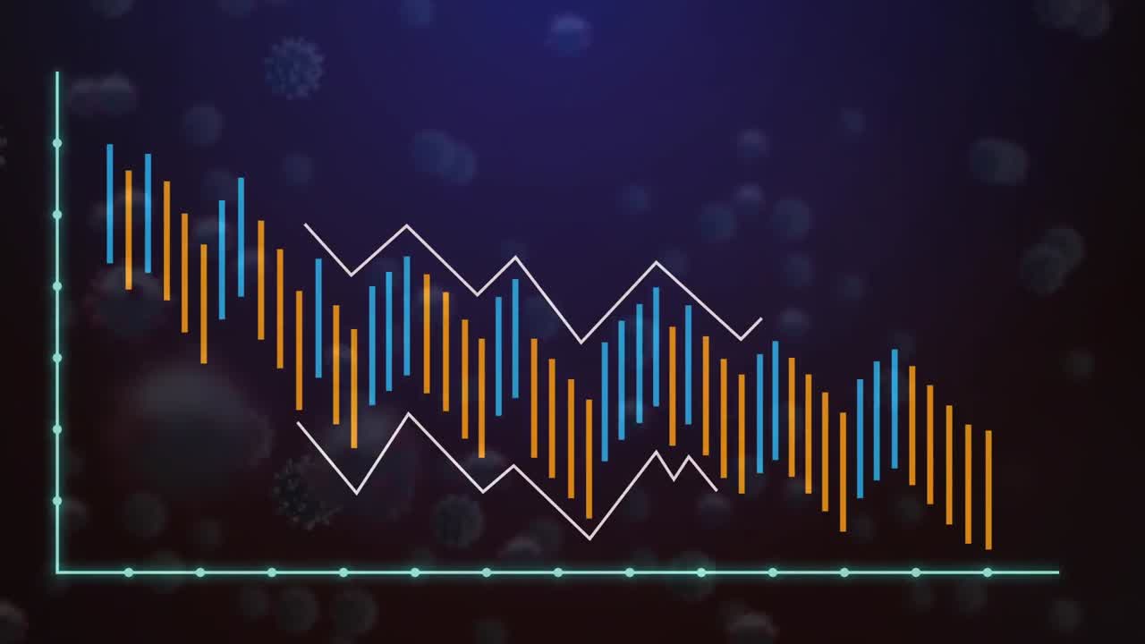 gráfico financiero mostrado sobre el fondo de la marina.