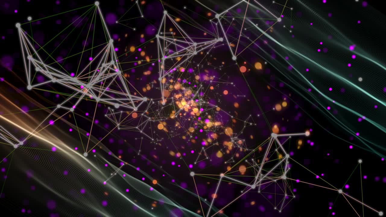 플렉서스 입자를 가진 미래의 터널의 4k 비디오