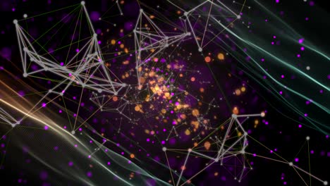 4k video of futuristic tunnel with plexus particles.