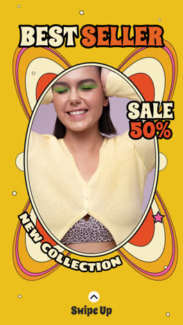 fashion sale poster with model