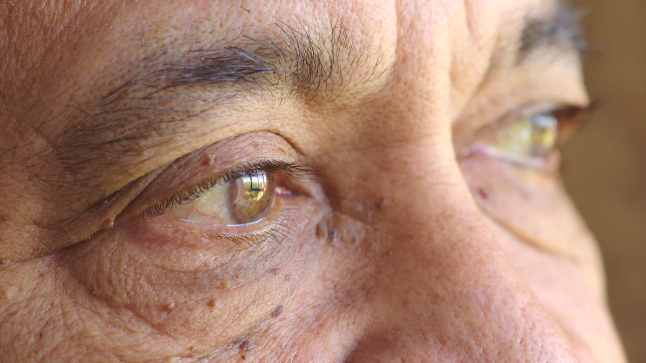 primer plano de los ojos de una persona mayor