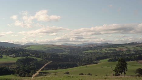 rural perthshire landscape with rolling hills and fields