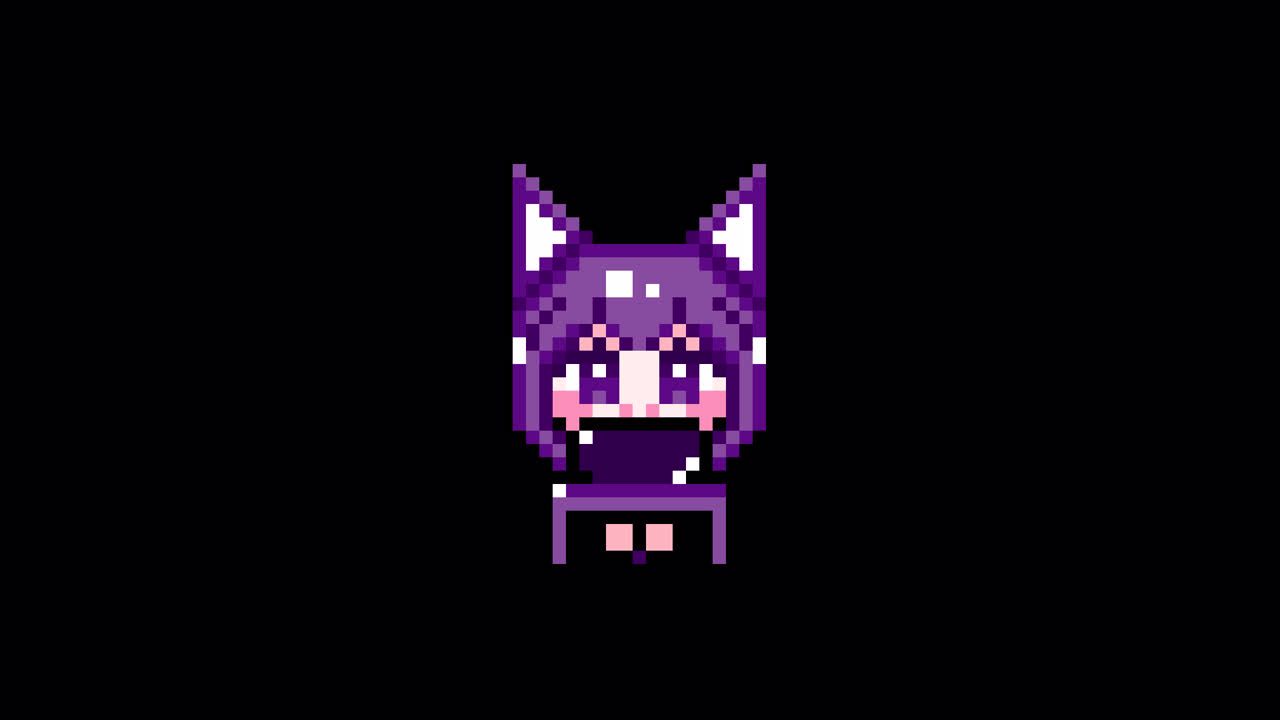 Pixel Cat girl personal computer short hair Looping animation. 1080p (7).mov