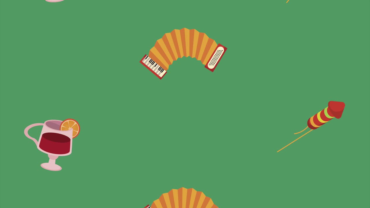 페스타 주니나 패턴 애니메이션 - 아코디언과 테일