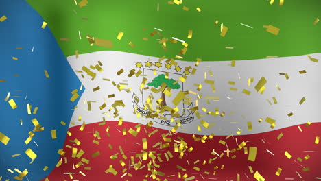 animación de confeti sobre la bandera de guinea ecuatorial
