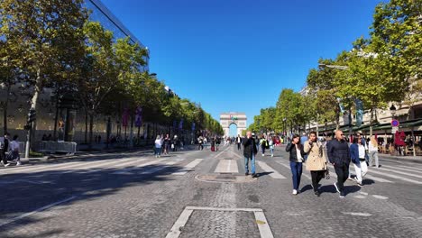 champs-élysées avenue paris france view of arc de triomphe europe travel