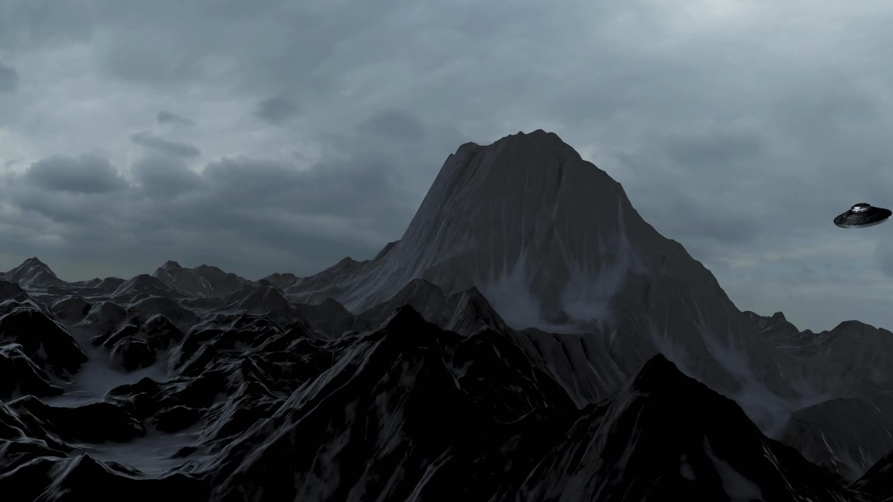 нло над горным хребтом