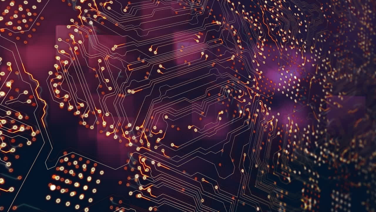 Animation of processor socket over dark background