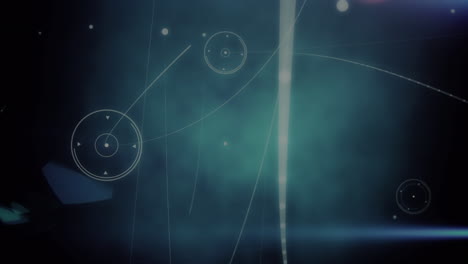 animación digital de la red de conexiones contra un punto de luz sobre fondo azul
