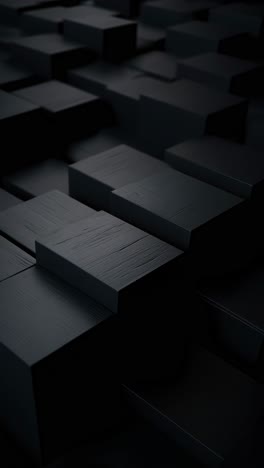 aerial view of black 3d cubes creating a modern, abstract pattern video. live mobile wallpaper