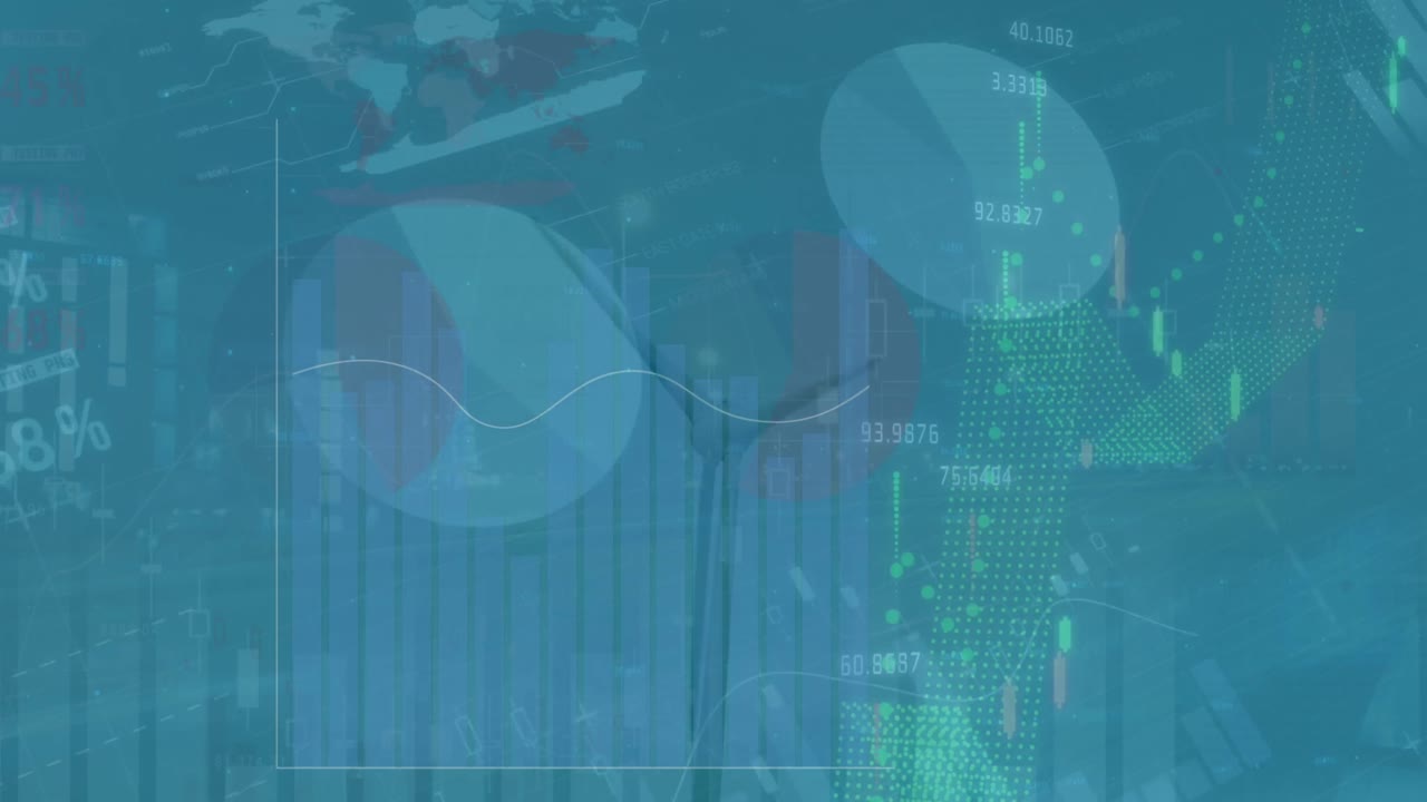 Animation of data processing over wind turbine