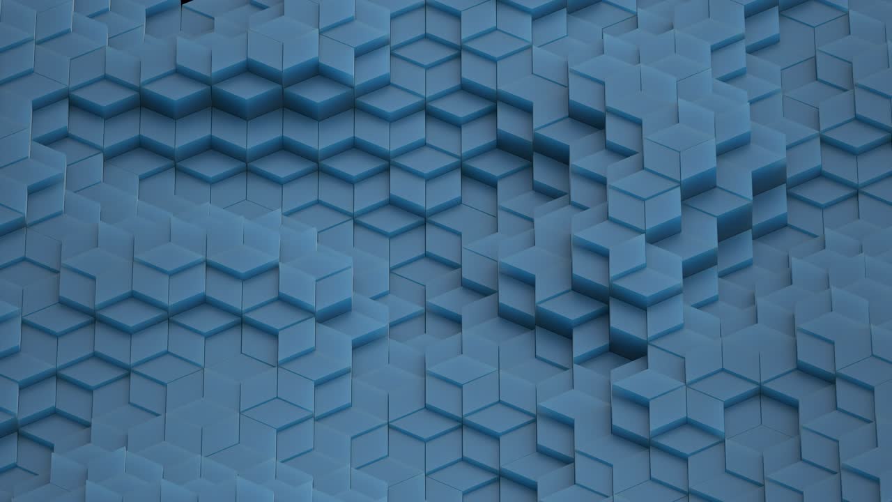 fondo geométrico abstracto azul bucle sin costuras animación de renderizado 3d