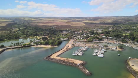 aerial-view-flying-backwards-from-the-haeiwa-bridge-on-oahu-hawaii