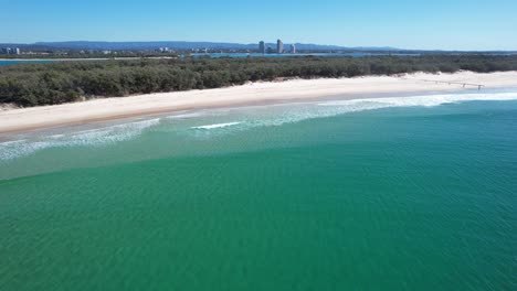 perfect clear water - south stradbroke island - the spit - southport - gold coast - qld - queensland - australia - aerial shot